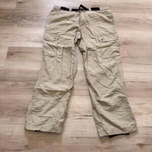MEC Nylon Pants with Hidden Cuffs Men's 38 x 32 Beige Hiking Camping